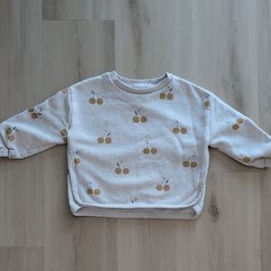 Zara Gold Cherry Sweatshirt 2-3T